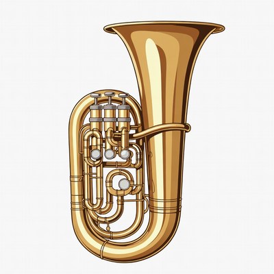 Golden Tuba Illustration