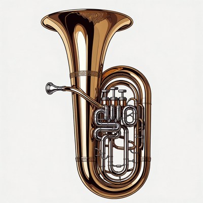 Shiny Brass Tuba Illustration