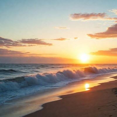 Ocean Waves at Sunset Beach