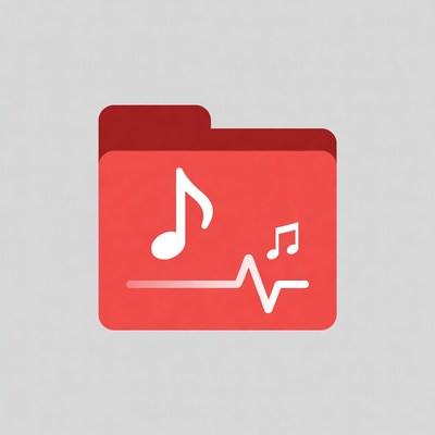 Red Music Folder Icon