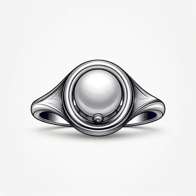Engraved Pearl Ring Illustration