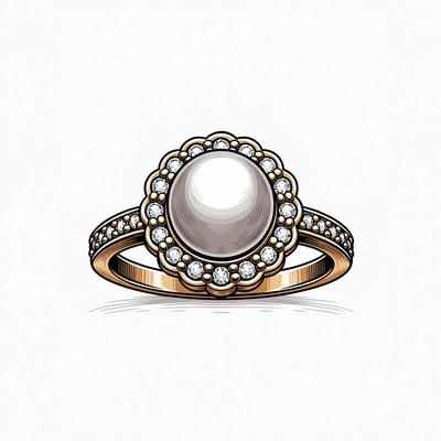 Pearl Flower Gold Ring