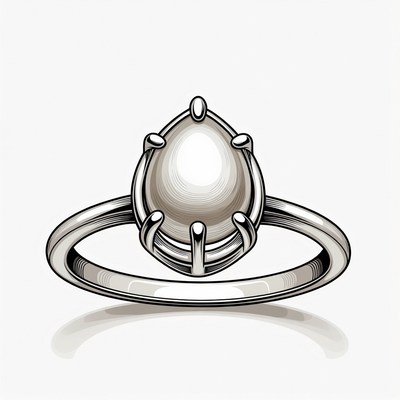 Pear-Shaped Pearl Engagement Ring