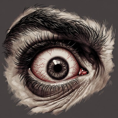 Close-up of bloodshot human eye