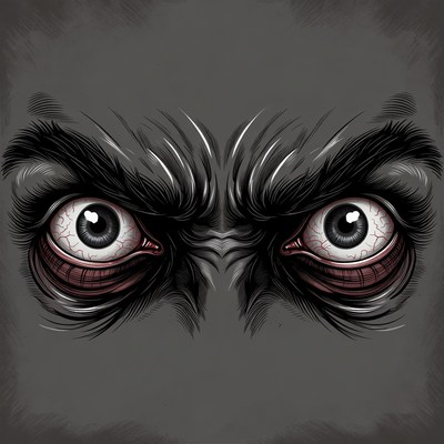 Angry Glowing Red Eyes Illustration