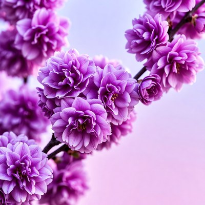 Purple Blossom Flowers on Branch
