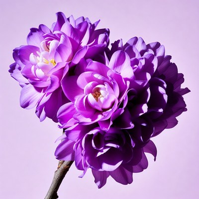 Purple Orchid Flowers on Stem