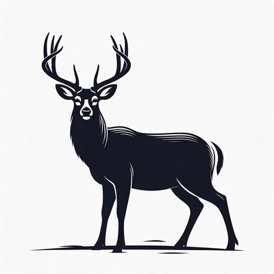 Silhouette of majestic buck deer