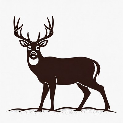 Silhouette of buck with antlers