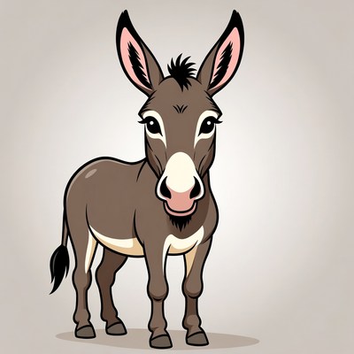 Cartoon Donkey Standing