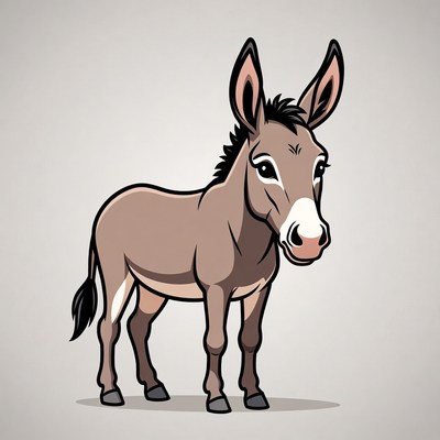 Cartoon Donkey Standing
