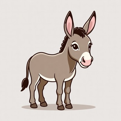 Cute cartoon donkey illustration