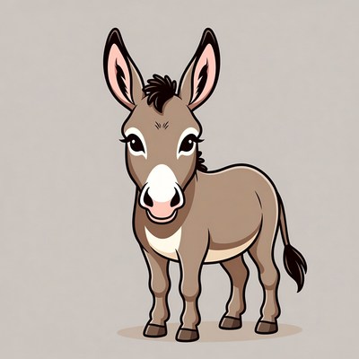 Cute cartoon donkey illustration