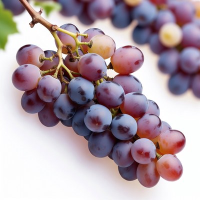 Purple grapes bunch on vine