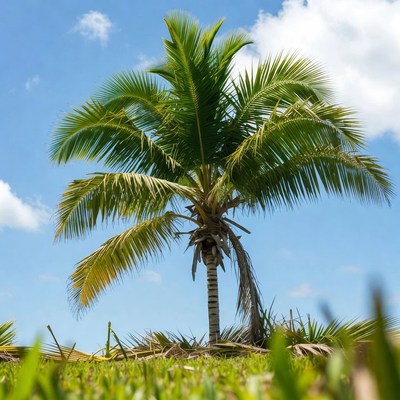 Palm Tree on Tropical Beach