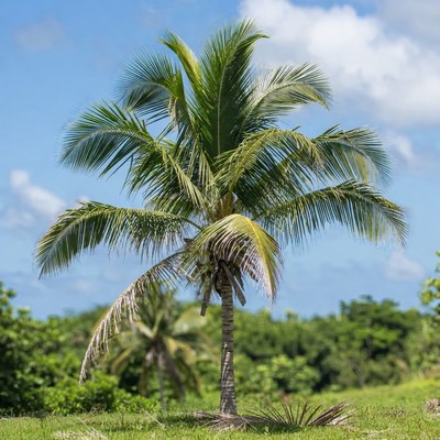 Tall Palm Tree Blue Sky