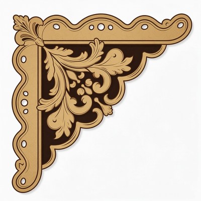 Ornate Golden Corner Border Design
