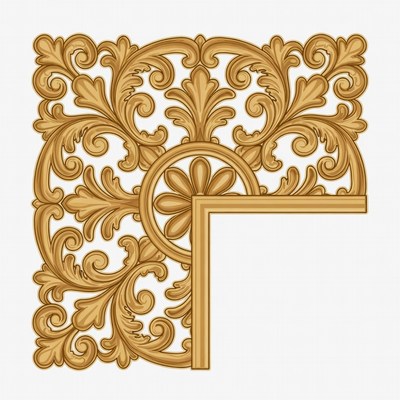Golden Ornate Corner Border Design