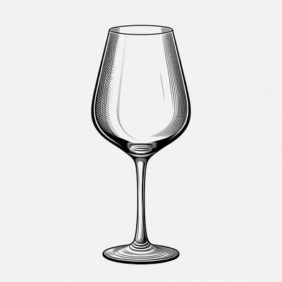 Empty Wine Glass Illustration