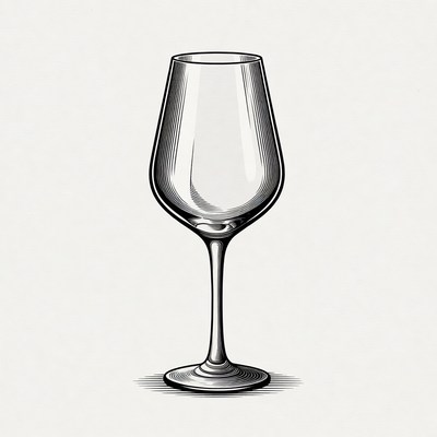 Empty Wine Glass Illustration