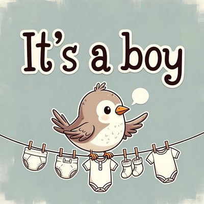 It's a Boy Bird Clipart