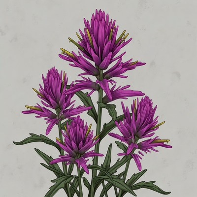 Purple Lupine Flowers Illustration