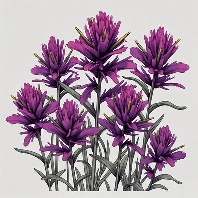 Purple Flowers Illustration