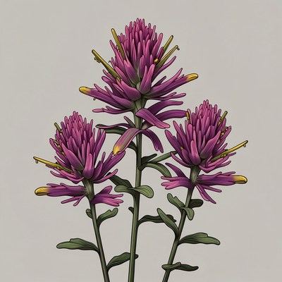 Purple Lupine Flowers Illustration