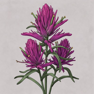 Purple Lupine Flowers Illustration