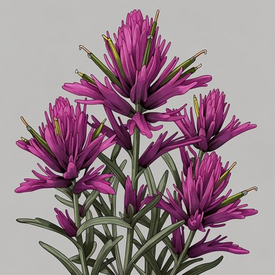 Purple Lupine Flowers Illustration