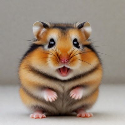 Cute hamster with open mouth