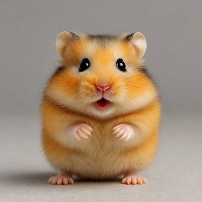Cute hamster with open mouth