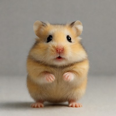 Cute hamster standing on hind legs