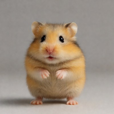 Cute hamster standing on hind legs