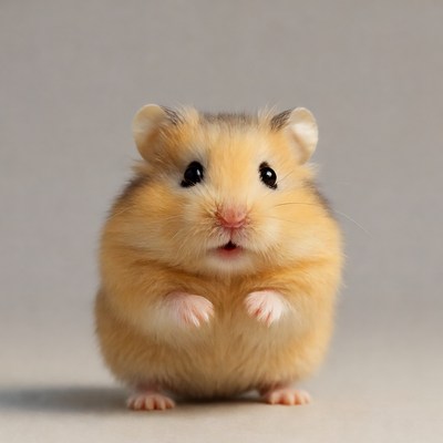 Cute hamster on gray background