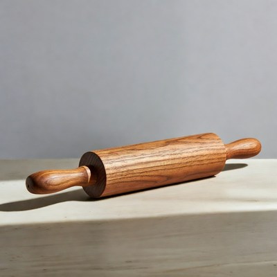Wooden Rolling Pin on Table