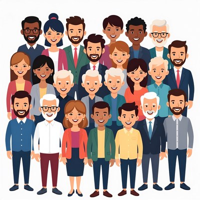 Diverse Group of People Illustration