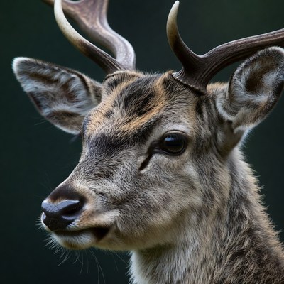 Close-up of buck with large antlers