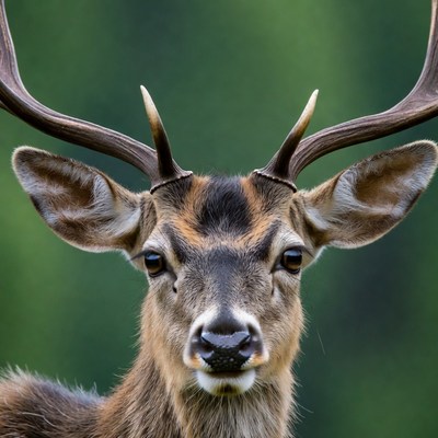 Close-up of buck with large antlers