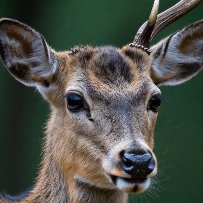 Close-up of young buck deer