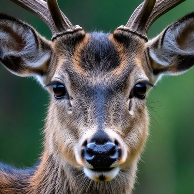 Close-up of buck with antlers
