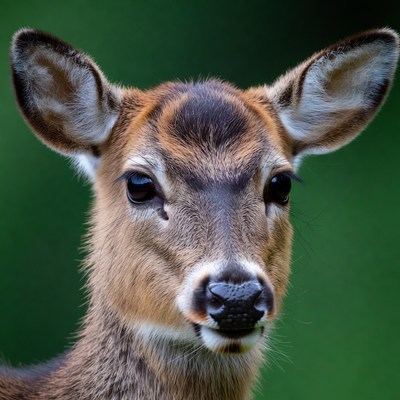 Closeup of young deer face
