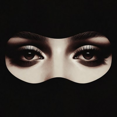 Woman's Eyes in Black Niqab