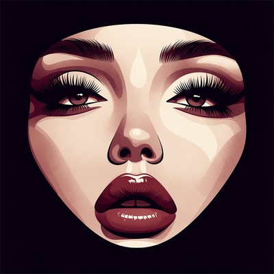 Close-up illustration of woman's face