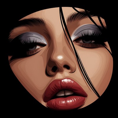 Asian woman with smoky eye makeup