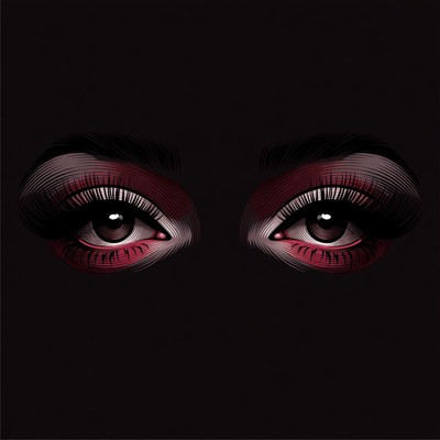 Close-up red smoky eyes