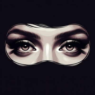 Woman's Eyes in Black Niqab