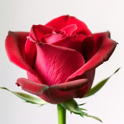 Red Rose on White Background