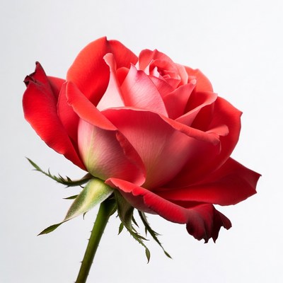 Pink Rose on White Background