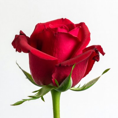 Red Rose on White Background